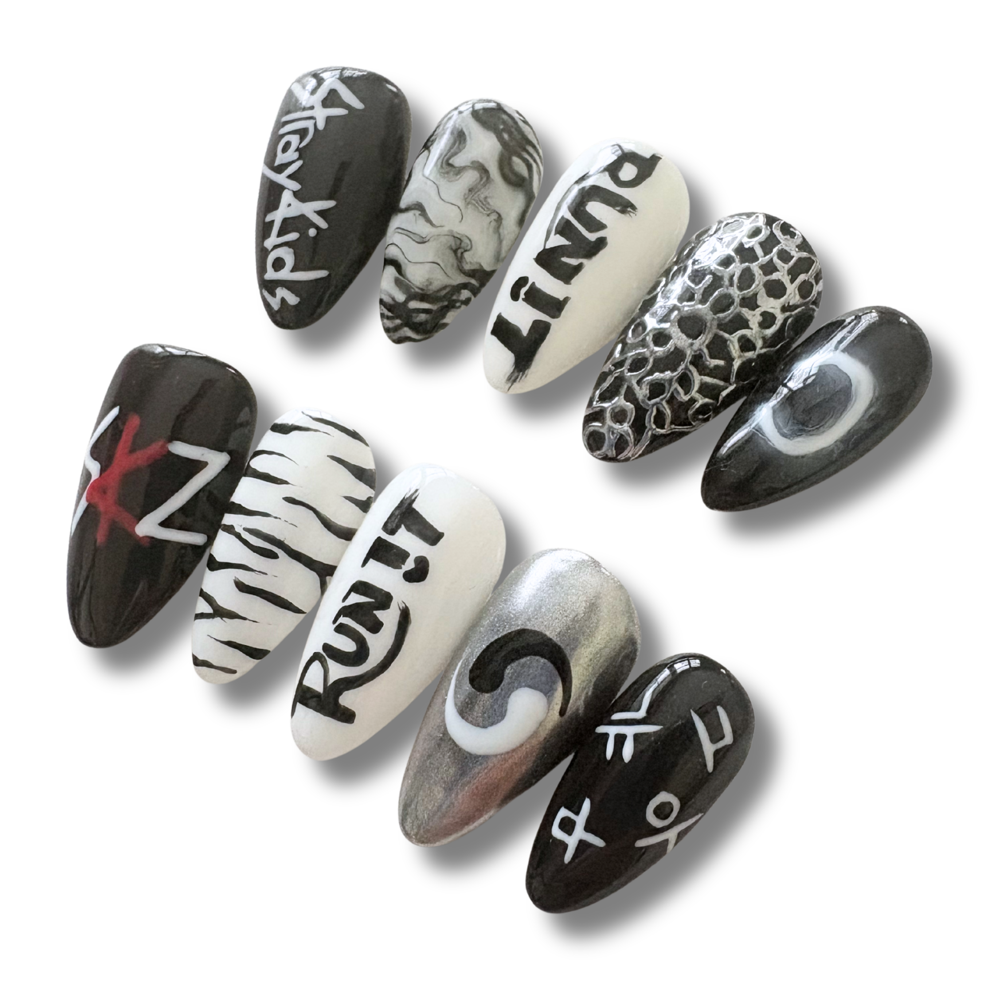 Stray Kids "RUN IT" Nails